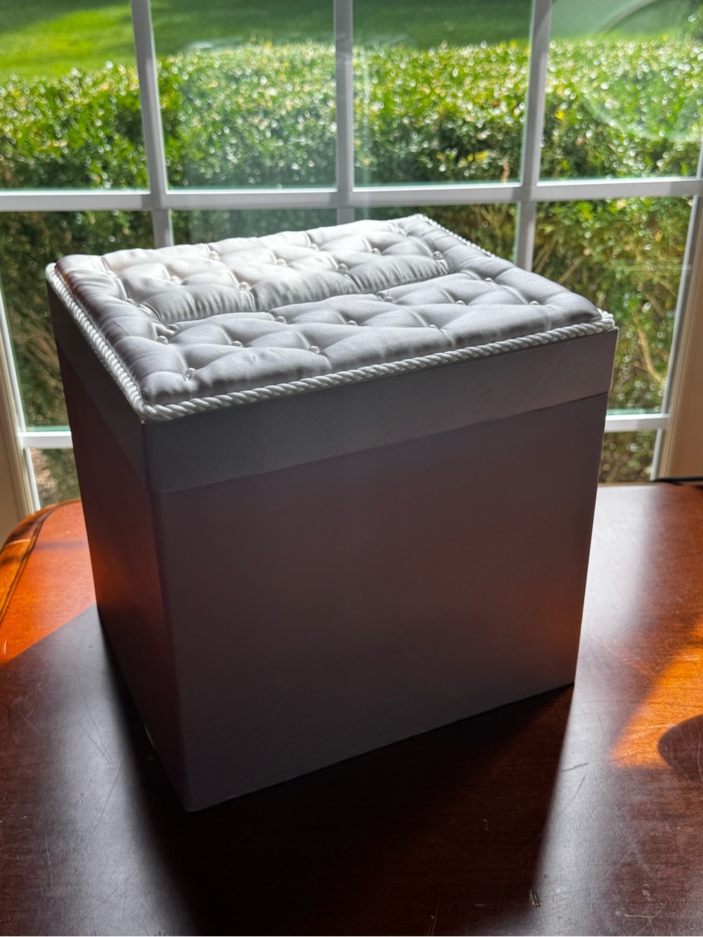 White Tufted Wedding Card Box
